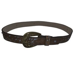Commense Western Belt Floral Design‎ & Ornate Buckle Womens Fashion Accessory